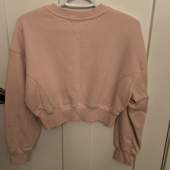 Garage blush pink V-neck crop sweatshirt, size XS - Picture 4 of 4